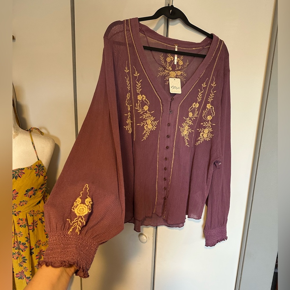 Free People Margie Embroidered Cardigan NWT - Picture 3 of 6
